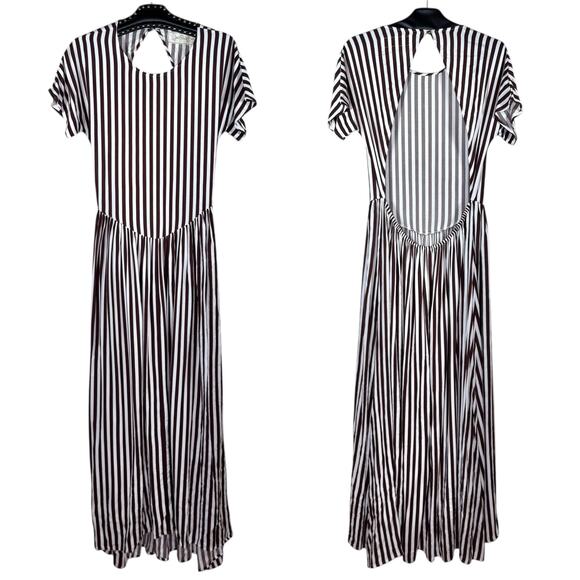Jen's Pirate Booty Striped Open Back Maxi Dress Large - Picture 9 of 10